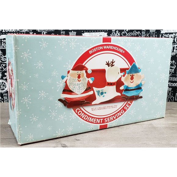 Boston Warehouse Ho Ho Ho Christmas Condiment Serving Set - Picture 10 of 16